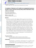 Cover page: Correlation of Internet Use for Health Care Engagement Purposes and HIV Clinical Outcomes Among HIV-Positive Individuals Using Online Social Media.