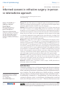 Cover page: Informed consent in refractive surgery: in-person vs telemedicine approach