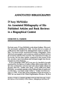 Cover page: D'Arcy McNickle: An Annotated Bibliography of His Published Articles and Book Reviews in a Biographical Context