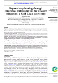 Cover page of Reparative planning through contextual vulnerabilities for disaster mitigation: a Gulf Coast case study
