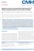 Cover page: Magnetic resonance imaging following treatment of advanced hepatocellular carcinoma with sorafenib.