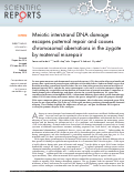 Cover page: Meiotic interstrand DNA damage escapes paternal repair and causes chromosomal aberrations in the zygote by maternal misrepair