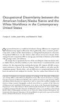 Cover page: Occupational Dissimilarity between the American Indian/Alaska Native and the White Workforce in the Contemporary United States
