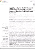 Cover page: Applying a Digital Health Checklist and Readability Tools to Improve Informed Consent for Digital Health Research