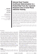 Cover page: Internal Heat Transfer Coefficient Determination in a Packed Bed From the Transient Response Due to Solid Phase Induction Heating