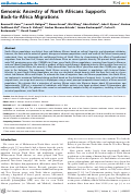 Cover page: Genomic Ancestry of North Africans Supports Back-to-Africa Migrations