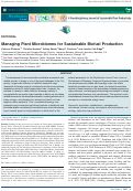 Cover page: Managing Plant Microbiomes for Sustainable Biofuel Production