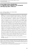 Cover page: Chronic Kidney Disease Identification in a High-Risk Urban Population: Does Automated eGFR Reporting Make a Difference?