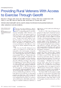 Cover page: Providing Rural Veterans With Access to Exercise Through Gerofit.