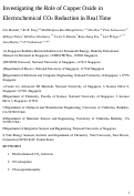 Cover page: Investigating the Role of Copper Oxide in Electrochemical CO2 Reduction in Real Time