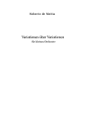 Cover page: Variationen über Variationen für kleines Orchester
