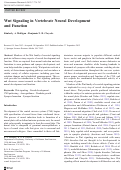 Cover page: Wnt Signaling in Vertebrate Neural Development and Function