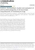 Cover page: Isolation, (bio)synthetic studies and evaluation of antimicrobial properties of drimenol-type sesquiterpenes of Termitomyces fungi.