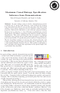 Cover page: Maximum Causal Entropy Specification Inference from Demonstrations