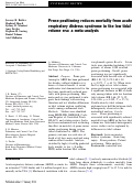 Cover page: Prone positioning reduces mortality from acute respiratory distress syndrome in the low tidal volume era: a meta-analysis