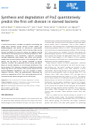 Cover page: Synthesis and degradation of FtsZ quantitatively predict the first cell division in starved bacteria