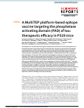 Cover page: A MultiTEP platform-based epitope vaccine targeting the phosphatase activating domain (PAD) of tau: therapeutic efficacy in PS19 mice
