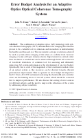 Cover page: Error budget analysis for an adaptive optics optical coherence tomography system.