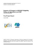 Cover page of Impacts of Changes in HOV/HOT Eligibility Policy on Operations and VMT