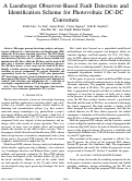 Cover page: A Luenberger Observer-Based Fault Detection and Identification Scheme for Photovoltaic DC-DC Converters