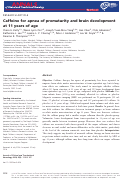 Cover page: Caffeine for apnea of prematurity and brain development at 11&nbsp;years of age.