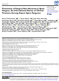 Cover page: Prevention of Surgical Site Infections in Spine Surgery: An International Survey of Clinical Practices Among Expert Spine Surgeons.