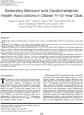 Cover page: Sedentary Behavior and Cardiometabolic Health Associations in Obese 11-13-Year Olds.