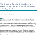 Cover page: The Effects of Familial Expectations over Major Choice on the Emotional Well-being of College Students