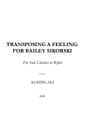 Cover page: Transposing a Feeling: For Bailey Sikorski