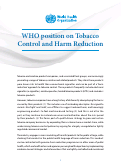 Cover page of WHO position on Tobacco Control and Harm Reduction