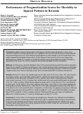 Cover page: Performance of Prognostication Scores for Mortality in Injured Patients in Rwanda