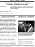 Cover page: Elderly Woman with Abdominal Pain: Bedside  Ultrasound Diagnosis of Diverticulitis