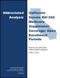 Cover page of Abbreviated Analysis of California Senate Bill 242 Medicare Supplement Coverage: Open Enrollment Periods