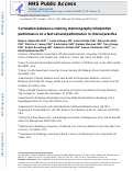 Cover page: Correlation Between Screening Mammography Interpretive Performance on a Test Set and Performance in Clinical Practice