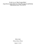 Cover page: For the Love of ‘Bad, Foreign Habits’: Anglo-Saxon and Scandinavian Cultural Development and Identity Differentiation from 750 to 950 CE