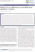 Cover page: Influence of sex differences on microRNA gene regulation in disease