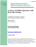 Cover page: A Survey of Utility Experience with Real Time Pricing