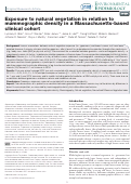 Cover page: Exposure to natural vegetation in relation to mammographic density in a Massachusetts-based clinical cohort.