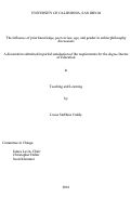 Cover page: The influence of prior knowledge, peer review, age, and gender in online philosophy discussions