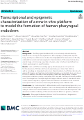 Cover page: Transcriptional and epigenetic characterization of a new in vitro platform to model the formation of human pharyngeal endoderm.