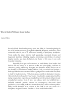 Cover page: What is Radical Writing in Visual Studies?