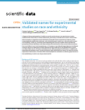 Cover page: Validated names for experimental studies on race and ethnicity