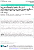 Cover page: Paraspinal Muscle Health is Related to Fibrogenic, Adipogenic, and Myogenic Gene Expression in Patients with Lumbar Spine Pathology