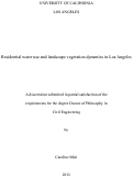 Cover page: Residential water use and landscape vegetation dynamics in Los Angeles