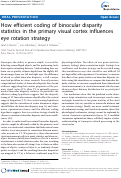 Cover page: How efficient coding of binocular disparity statistics in the primary visual cortex influences eye rotation strategy