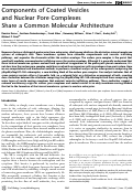 Cover page: Components of Coated Vesicles and Nuclear Pore Complexes Share a Common Molecular Architecture