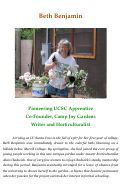 Cover page: Beth Benjamin: Horticulturalist