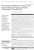 Cover page: Virtual Reality Rehabilitation in Patients with Chronic Obstructive Pulmonary Disease: A Randomized Controlled Trial