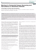 Cover page: Barriers to Colorectal Cancer Screening and Surveillance in Homeless Patients