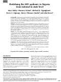 Cover page: Redefining the HIV epidemic in Nigeria: from national to state level.